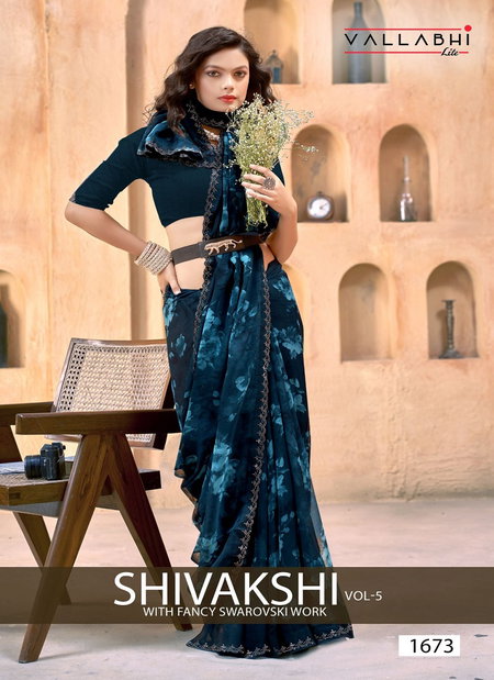 Shivakshi Vol 5 By Vallabhi Georgette Printed Fancy Saree Suppliers In India
